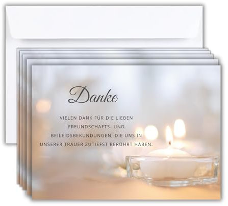 roxisha 25 weiße Karten und Umschläge für Trauerbekundungen | Trauerkarten für Todesfälle, Beerdigungen und Bestattungen | Mattes Qualitätspapier im Postkartenformat (14,8 X 10,5 cm)