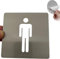 LEIASA | Señal Adhesiva WC Hombre - Grosor 0.8 mm - 10x10 cm - Acero inoxidable Señalización De Baños - Señal Aseos - Signo Baño - Cartel adhesivo WC Hombre (Señal Baño Hombre)