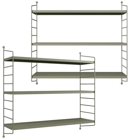 [en.casa] Modulares Wandregal Strängnäs 2er Set Metallregal Kamelfarben Hängeregal mit 3 Regalböden Badregal Küchenwandregal Wandablage Wohnzimmer