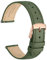 WOCCI 18mm Grace Uhrenarmband für Damen, Top Grain Leder, Schnellverschluss, Rosegoldener Schnalle (Reseda Grün)