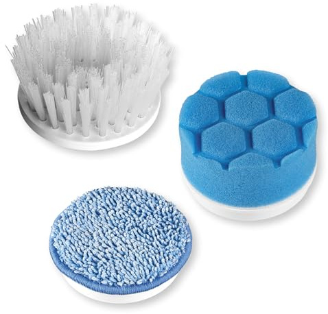 CLEANmaxx Ersatz-Bürstenkopf 3-TLG. | Ersatzaufsatz Set für Akku-Reinigungsbürste | Reinigungsbürste für Fliesen, Waschbecken, Bad, Küche & Polieren