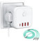 Cubo Enchufe USB 7 en 1 Regleta 4000W con Protección Sobrecarga múltiple con 3 Tomas de Corriente 3 USB y 1 Tipo C Interruptor ON/Off para Oficina y Hogar + Cargador Rápido 3 en 1 de Regalo (Verde)