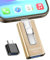 SUDEHO 128GB Flash Drive for Phone, 4-in-1 USB Stick for Phone/Pad/Android/PC/Laptop, USB Memory Stick Thumb Drives Back Up Photos & Videos with One Click (Silk Gold)