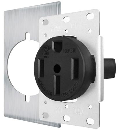 Okeeyseda NEMA14-50 Steckdose Von Industriestandard für Noch Sichereres Laden Von Elektrofahrzeugen mit Metall+Kunststoff 50 Ampere 125/250 Volt Steckdose