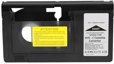 Laroal Adaptateur de Cassette VHS-C Convertisseur VHS Adaptateur de boîtier de Conversion vidéo Convertisseur de Cassette VHS Lecteur de Bande pour VHS vers VHSC Non Compatible 8 mm Mini dv Hi8