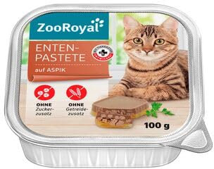 ZooRoyal Katzenfutter Ente auf Aspik, 16er Pack (16 x 100g)