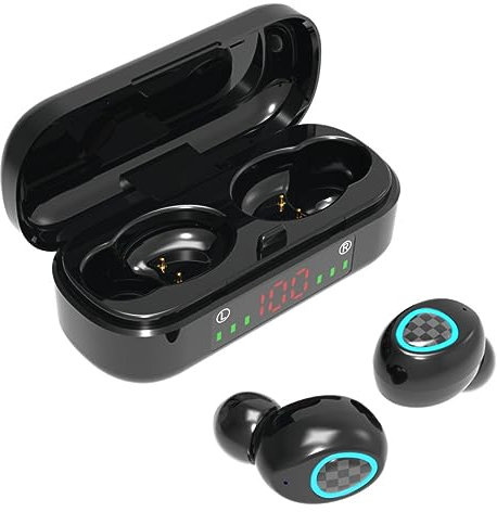 DIYEAH 1Set Auricolari Wireless Con Riduzione Del Rumore Impermeabili e Microfono Cuffie Per Sport e Musica Compatibili Con Smartphone Nere