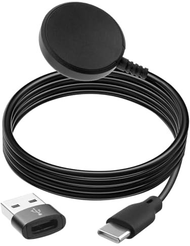 Yuio Cargador Smartwatch para Samsung Galaxy Watch 7/Ultra/Watch 6/6 Classic/5 Pro/5/Watch 4/4 Classic/3/Active 2, Magnético Cable Carga con Adaptador USB a Type C(3.3ft/100cm Negro)