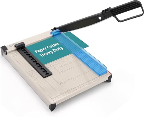 EXTRIC Paper Cutter Heavy Duty, 12 Paper Trimmer with Safety Guard, Guillotine Papers Cutter for Classroom and Office, Heavy Duty Metal Base, Magnetic Guide, Laser Printed Scale