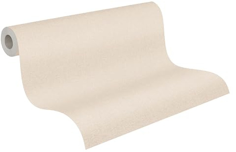 A.S. Création Floral-Vliestapete – Beige, Weiß, Braun – 10,05 x 0,53 m | Florales Floral-Motiv als natürlicher Blickfang – matte Motivtapete, einfach zu verkleben & spurlos abziehbar