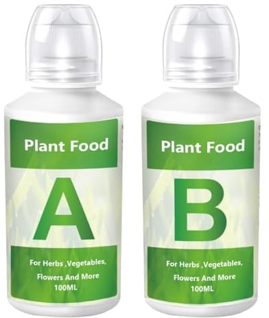 Hydroponic Liquid Plant Food A & B Nutrients,Liquid Fertilizer for Indoor Plants & Hydroponic Growing System,House Plant Food,Bonsai Fertilizer,Vegetable Growing Nutrients,Hydroponic Plant Food
