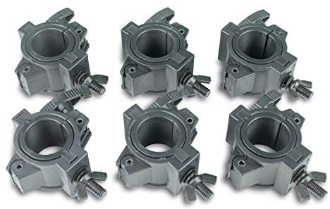 FLEXI CLAMP Set (6 Stück) - Kunststoff-Klammer f. Traversen, Half-Coupler 50/35mm … (schwarz)