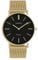 Oozoo Vintage Damenuhr mit massivem grobmaschigem Edelstahl Milanaise Metallband 40 MM Goldfarben/Schwarz C9913