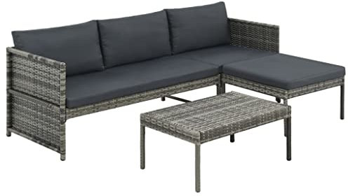 vidaXL Gartensofa 9-TLG. Poly Rattan Lounge Gartenmöbel Gartenset Sitzgruppe