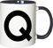 Mister Merchandise Becher Tasse Buchstabe Q Kaffee Kaffeetasse liebevoll Bedruckt Anfangsbuchstabe Initial Initialien Weiß-Blau
