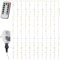 VOLTRONIC LED Lichtervorhang, innen und außen, IP44, Fernbedienung, Größen- und Farbwahl, 3x3 m 300 LEDs, kaltweiß/warmweiß
