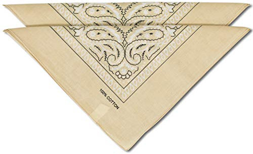 fashionchimp Nicki-Halstuch aus 100% Baumwolle im 2er Set, Unisex Bandana, AZO-Frei (Beige)
