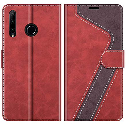 MOBESV Custodia per Huawei P Smart Plus 2019, Cover a Libro Magnetica Custodia in Pelle per Huawei P Smart Plus 2019 / Honor 20 Lite, Rosso