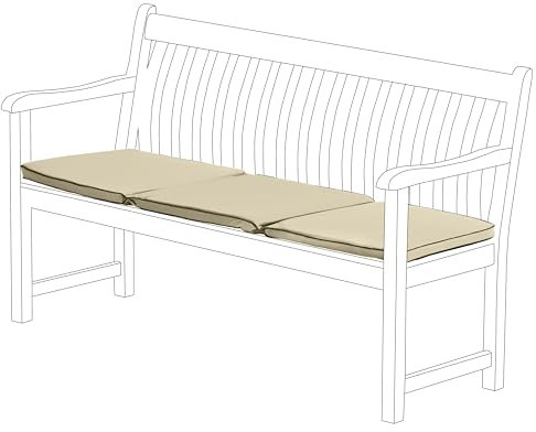Gardenista Garden Foldable Bench Cushion 170x52cm | Water Resistant Indoor Outdoor 4 Seater Bench Seat Pads | Non Slip Soft and Comfortable Patio Furniture Hammock Swing Bench Cushions (Stone)