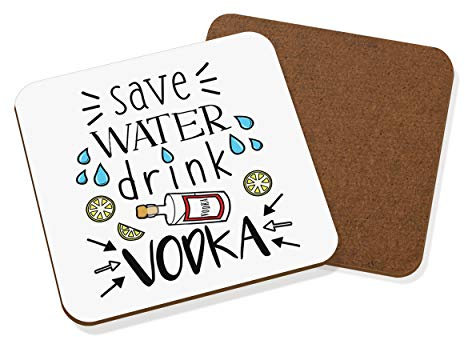Save Water Drink Vodka dessous de Verre Boissons Tapis