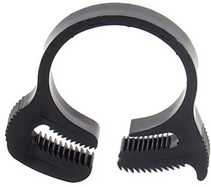 MroMax 23.5mm-24.8mm/0.93-0.98 Adjustable Double Grip Nylon Ratcheting Hose Clamp Black 5pcs