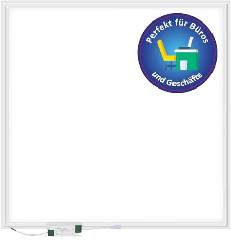 LECOM 2 x LED Panel Deckenleuchte 62x62 Flach 0,9 cm CRI 90 3600lm 3000/4000/6000K Rasterdecke Einbauleuchten Deckenpanel Deckenleuchten Quadratisch (Neutralweiß (4000K) ohne Aufbaurahmen)