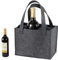 DXIA Wine Bottle Carrier, Thick Bottle Carrier Bags, with Flexible Divider 6 Bottles Removable Divider, Reusable Washable, Thick Wine Gift Bag for Travel Picnic BBQ Party Gifts for Men (Black)