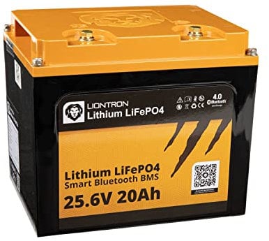 LIONTRON LiFePO4 25,6V 20Ah LX; 512Wh; > 3000 Zyklen bei 90% Entladungstiefe (DOD) mit BMS und Bluetooth Überwachung; für Wohnmobil oder Boot 199x170x151mm - LISMART2420LX