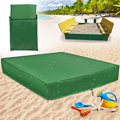 FORMIZON Sandkasten Abdeckung 150x150 wasserdichte, Sandkastenplane mit Kordelzug, Abdeckplane Sandkastenabdeckung Plane, Staubdichte Spielzeug Sandkasten Abdeckung für Sandkasten, Pool, Garten