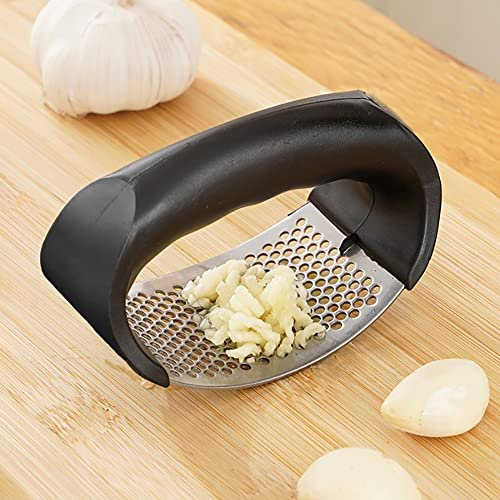 Garlic Press, Stainless Steel Professional Manual Garlic Crusher Squeezer Masher Mincer Tool, Easy to Clean and Carry
