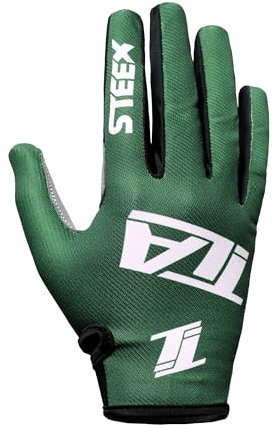 TLA STEEX guanti motocross, mtb enduro, trial, bmx, unisex per uomo, donna e ragazzo, Abbigliamento moto e bici, Guanti ciclismo elasticizzati, leggeri, traspiranti e resistenti all'usura.