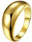 KnBoB 10MM Ring für Damen Modeschmuck, Gold Poliert Edelstahl Trauringe Modern Größe 57 (18.1)