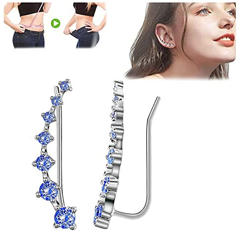 Akupressur SLI_mming Ohrringe, Bds Plus Lymphtherapie, Entgiftungs-Ohrringe, magnetische Lymph-Detox-Ohrringe, magnetische Akupressur-Ohrringe, zur Förderung der Durchblutung. (blau)