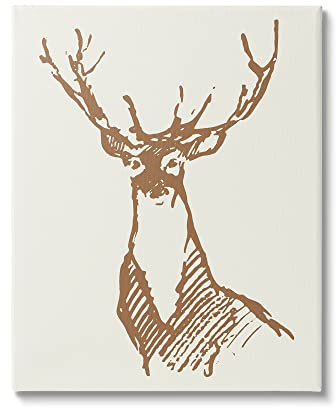 Stupell Industries Valerie Wieners Kunstdruck auf Leinwand, modernes Hirschgeweih