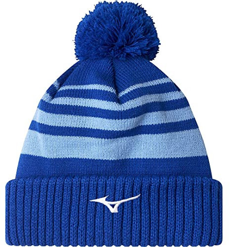 Mizuno Golf Herren-Wintermütze mit Bommel, Thermo-Bommel, Blau, blau, Einheitsgröße