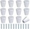 12 Piezas Pomos de Cajón de Metal, Tiradores para Muebles, Pomos de Aluminio para Armario Con Tornillos para Cajones, Puertas y Armarios de Cocina, Plata