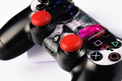 Set mit 4 Joystick-Schutzfolien, kompatibel mit Allen Konsolen-Controllern/G-MOTIONS, Personalisierung Ihrer Joysticks, besserer Griff und Rundumschutz - G Curve Rot