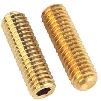 MOOPW Socket Cap Set Screws Brass Cup Point Hex Headless Grub Screw Allen Knobs M2 M2.5 M3 M4 M5 M6 M8 M10 M12