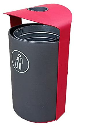 Cubo de Basura Exterior Bote de Basura for Exteriores, Bote de Basura Comercial de Metal con Cenicero Superior y Cubo Interior Extraíble, Papelera de Reciclaje Moderna for Exteriores Cubo Reciclaje