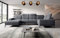 LENART FRIDERIK-EU - Ecksofa, Wohnzimmer Sofa, Eckcouch [ Rechts - Dunkelgrau ] Wohnzimmer Möbel, Sofas & Couches, Couch, Verstellbare Kopfstützen, Einziehbare Rückenlehnen