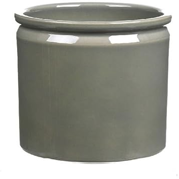 INNA-Glas Keramiktopf ALCHIBA, grau-grün, 12,5 cm, Ø 14 cm - Kleiner Blumentopf