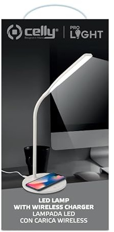 Celly LED-Leuchte mit kabellosem Ladegerät für Smartphones WLLIGHT10WWH
