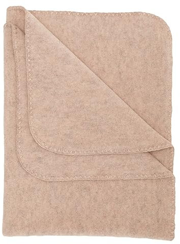 Engel Natur, Baby Fleece Decke mit Muschelkante, 100% Wolle (kbT) (80x100 cm, Sand Melange)
