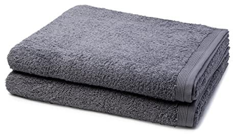 Möve - 2 teiliges Frottier-Set - Superwuschel (2 X Duschtuch im Set) - 520 g/m2 - Baumwolle - Walkfrottee - saugstark - weich und flauschig - Stone
