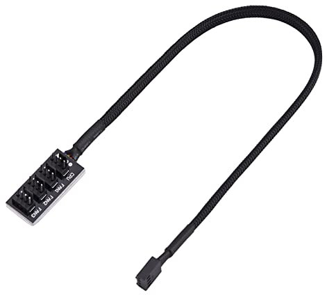4 Pin PWM PC Fan Hub Power Supply Cable, 4 Pin Male for CPU Fan PC Fans Hub, 4 Pin PWM Fan Hub for Computer Case 4 Pin and 3 Pin Cooling Fans