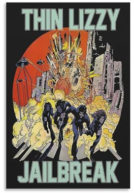 SECOLI Thin Lizzy Jailbreak Musik Cover Leinwand Poster Dekorative Malerei Wandkunst Bild Druck Moderne Dekor 30 x 45 cm