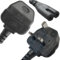 Lite-an 1 Meter Figure 8 Power Lead - 2 Pin Power cable for TVs, Printer, Digital Cameras, PS5, PS4, Xbox, IEC C7 Power Cord, Straight Pin Black