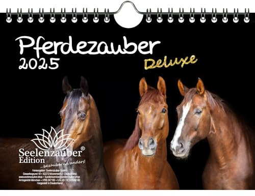 Pferdezauber DELUXE DIN A5 Wandkalender für 2025 Pferde - Seelenzauber
