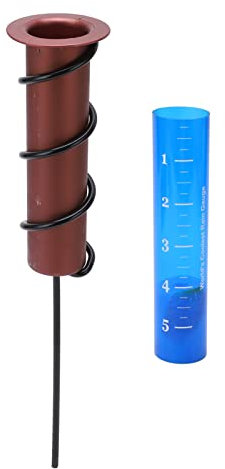 Cocoarm Regenmesser, Kupfer-Regenmesser, Schwimmend, Genaue Regenmessung, Leicht Ablesbar für die Garten- und Landschaftsgestaltung (Gerader Einsatz)