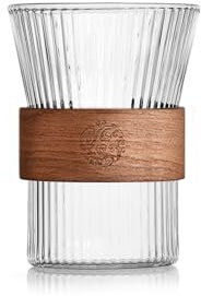 Juego básico de jarra de agua, jarra de cristal, jarra de agua de 1,5 l con 2 vasos de 330 ml, jarra de cristal con tapa, tapa de silicona, jarra de agua con diseño moderno de rayas (estilo 3)